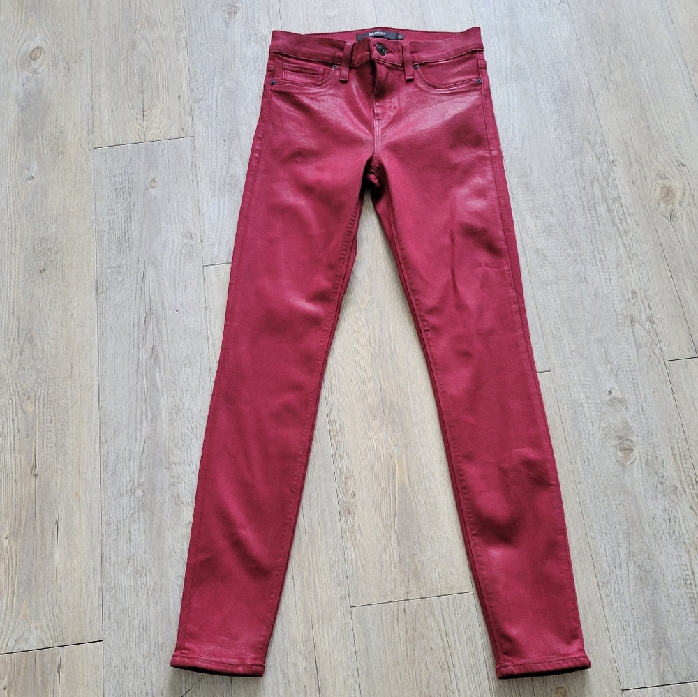 Hudson New York 'Nico' Super Skinny Brick Red Coated Nwt  Jeans